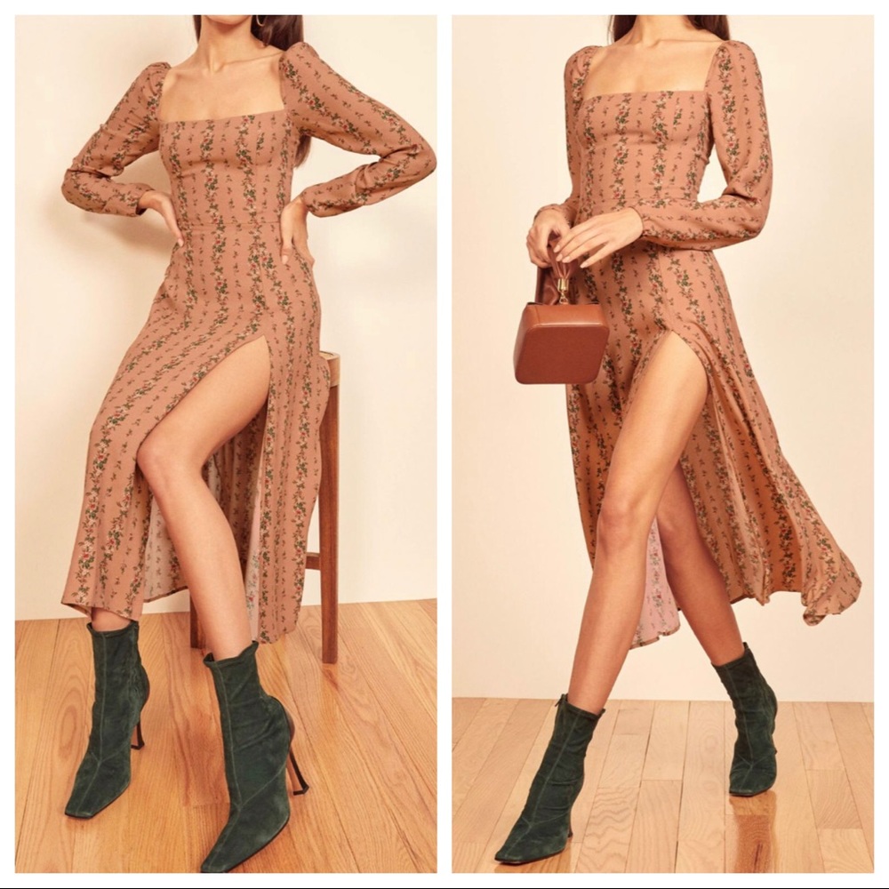 Reformation Sigmund Midi Dress Boudoir Print